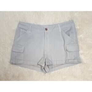 RSQ Womens Cotton Cargo Carpenter Short Shorts Y2K Streetwear Size 29 Gray
